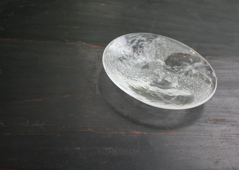 新品◆05 荒川尚也　泡ガラス大皿ボール　サラダボール　訳あり　晴耕社ガラス工房 新品◇05 荒川尚也 泡ガラス大皿ボール サラダボール 訳あり 晴耕社