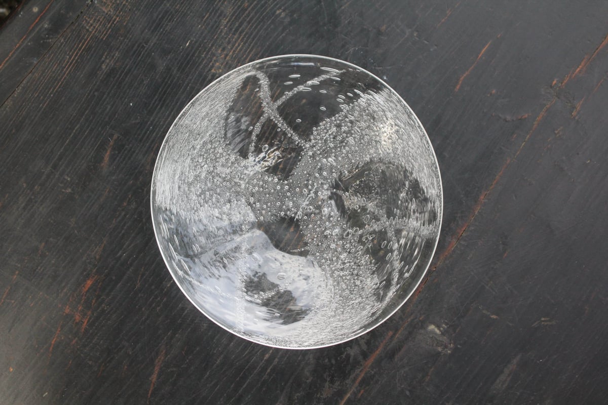 荒川尚也さんのガラス大皿 荒川尚也 泡ガラス皿 2 | online shop ゆすらや