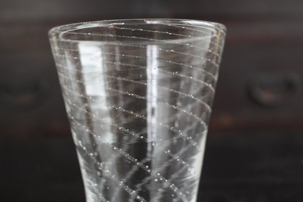 新品◆91 荒川尚也　螺旋状　アワグラス　宙吹きガラスコップ　４客　晴耕社ガラス 2019年 荒川尚也 宙吹きガラス展