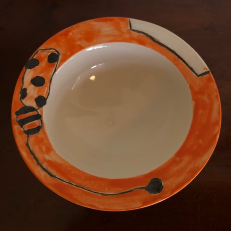 【新品未使用】　吉川千香子さん　手描き陶器皿 2枚セット 新品未使用】 吉川千香子さん 手描き陶器皿 2枚セット