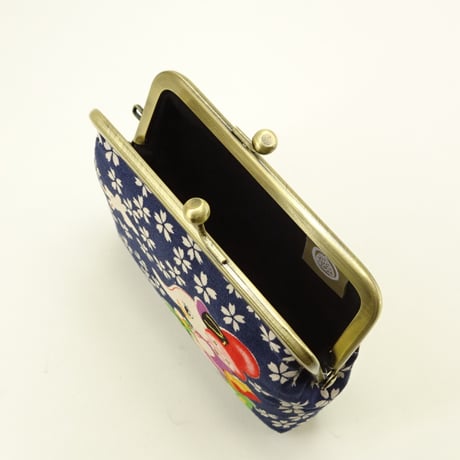 3.3寸角　レトロ　ぞう　桜　紺色  口金AG