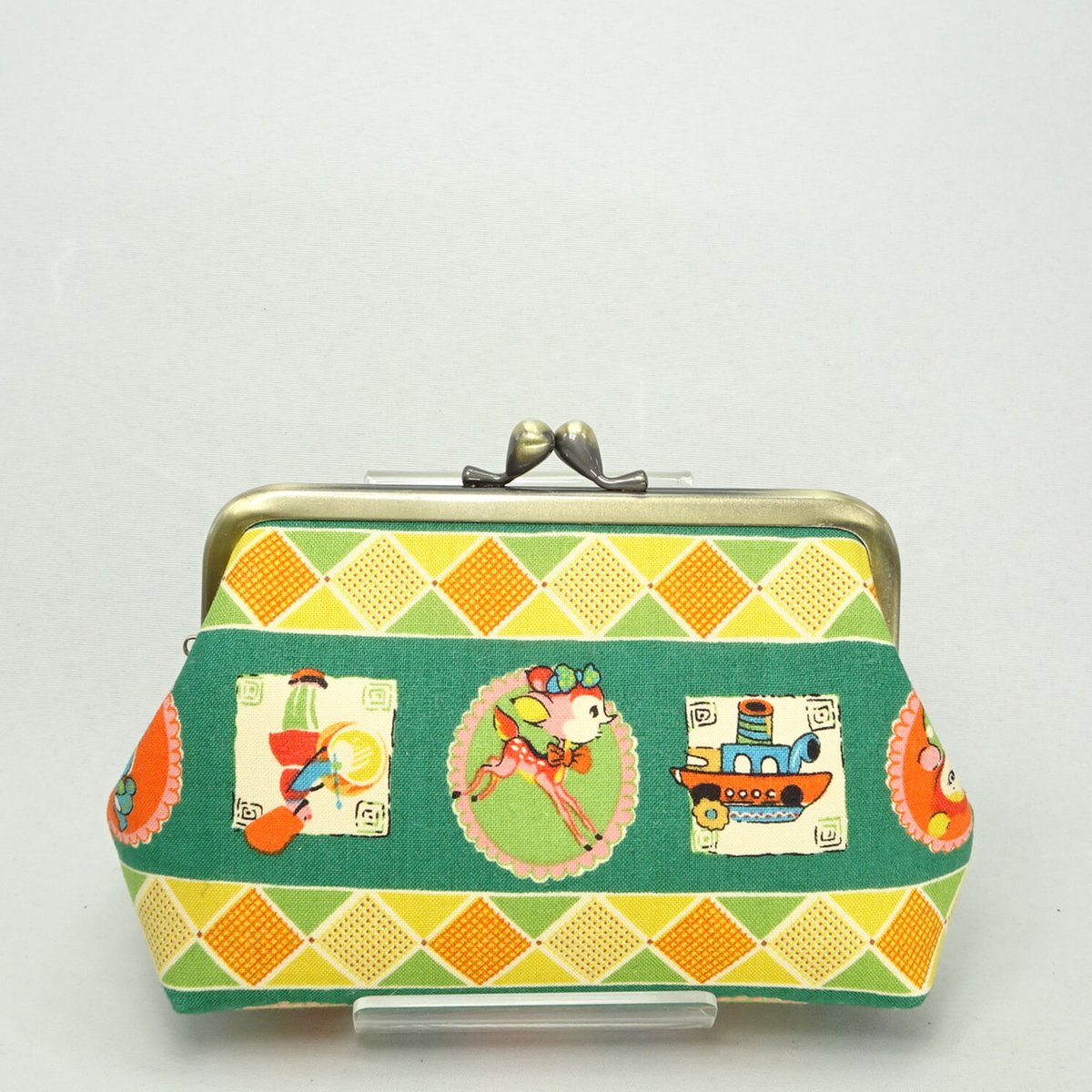 4.0寸角ポーチ レトロ 緑色 ②※フグ玉 | まつひろ商店