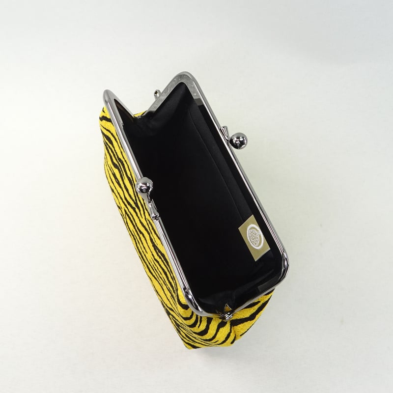 4.0寸角ポーチ ちりめん 虎柄 ※口金B フグ玉 | まつひろ商店