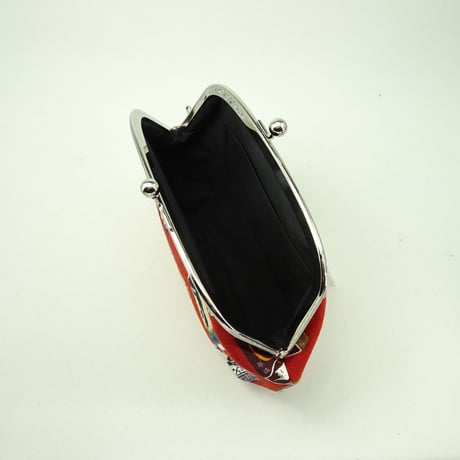 5.5寸クシポーチ　レトロマッチ箱　レンガ色　口金N