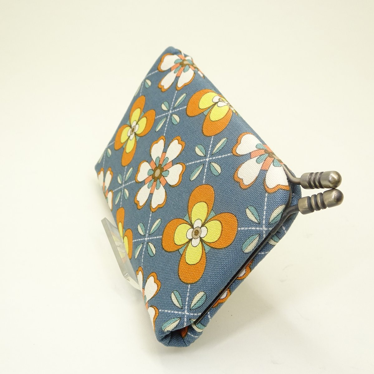 名刺カードケース 昭和レトロフラワー 水色 | まつひろ商店