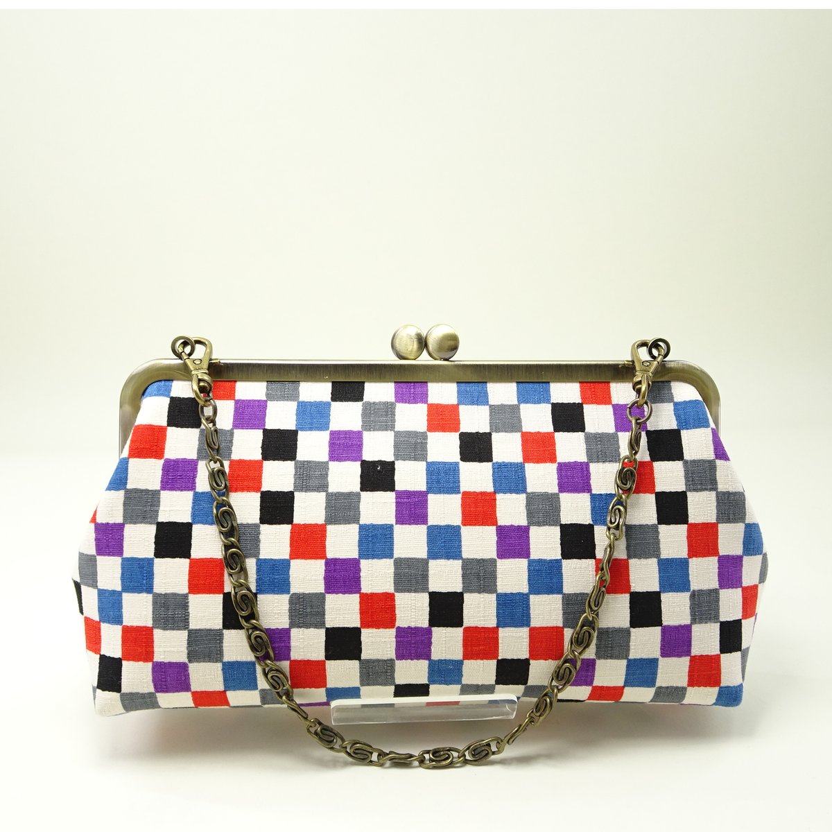 想屋　市松柄　バッグ メゾン キツネ24年春夏バッグ - ふんわりレザーショルダーや