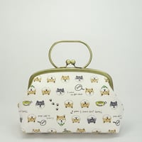 5.5寸リング付ポーチ　柴犬　白色