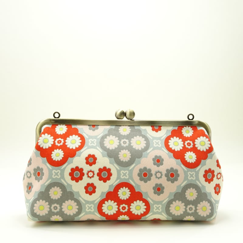 6.8寸碁石玉 ショルダーバッグ 花タイル 赤色 | まつひろ商店