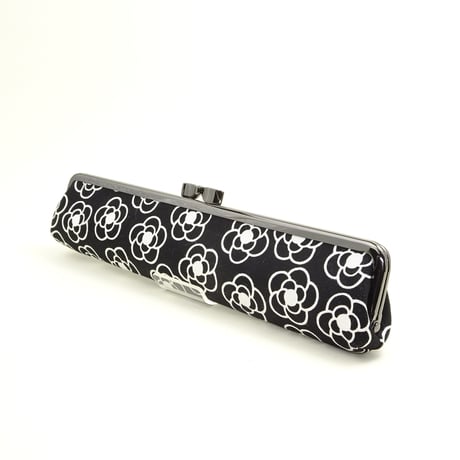 8.0寸 扇子入れ　ミニカメリア　黒色　※口金：B色 瓦玉