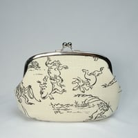 5.5寸クシポーチ　鳥獣戯画　白