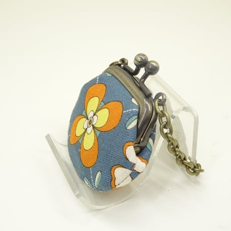 1.2寸豆角　昭和レトロ（花）青色　※口金：AG色 丸玉