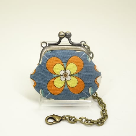 1.2寸豆角　昭和レトロ（花）青色　※口金：AG色 丸玉