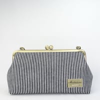 6.8寸碁石玉　ショルダーバッグ　ヒッコリー　黒色