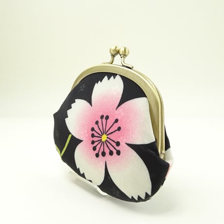 3.3寸丸小銭入れ　　りんず　桜  　黒色