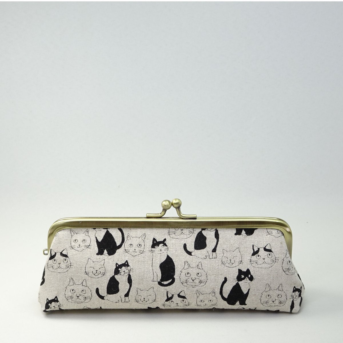 5.5寸ペンケース ねこ 生成色 | まつひろ商店