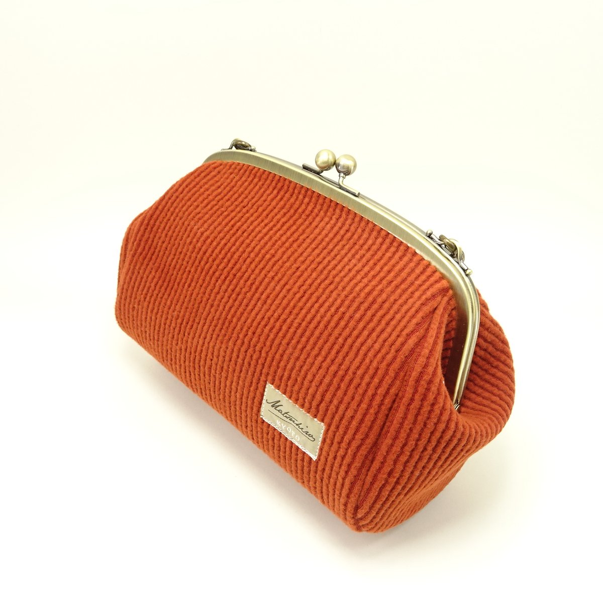 6.8寸丸マチ ショルダーバッグ ニットコール天 レンガ色 | まつひろ商店