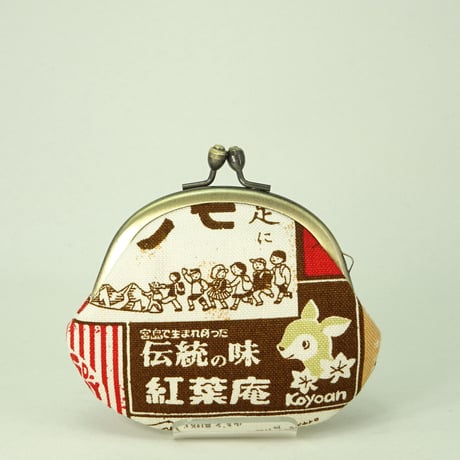 2.6寸丸小銭入れ　レトロ看板　ピンク色①　※こけし玉