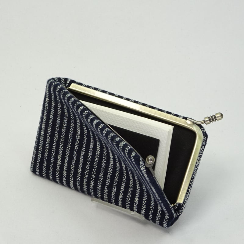 名刺カードケース 鰹縞 紺色 | まつひろ商店