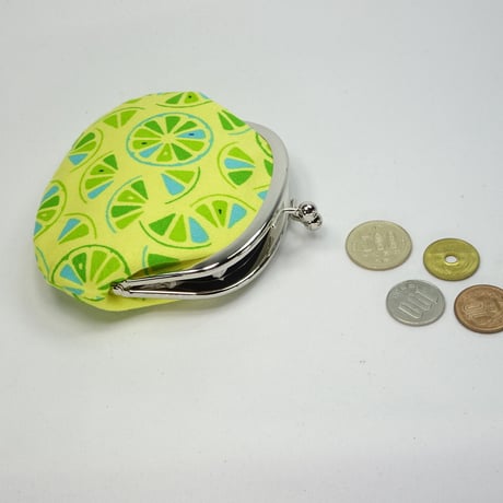 3.3寸丸小銭入れ　ライム　黄色　※口金N