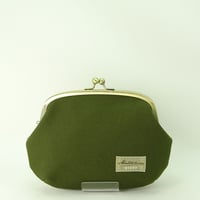5.5寸クシポーチ　帆布　カーキ色