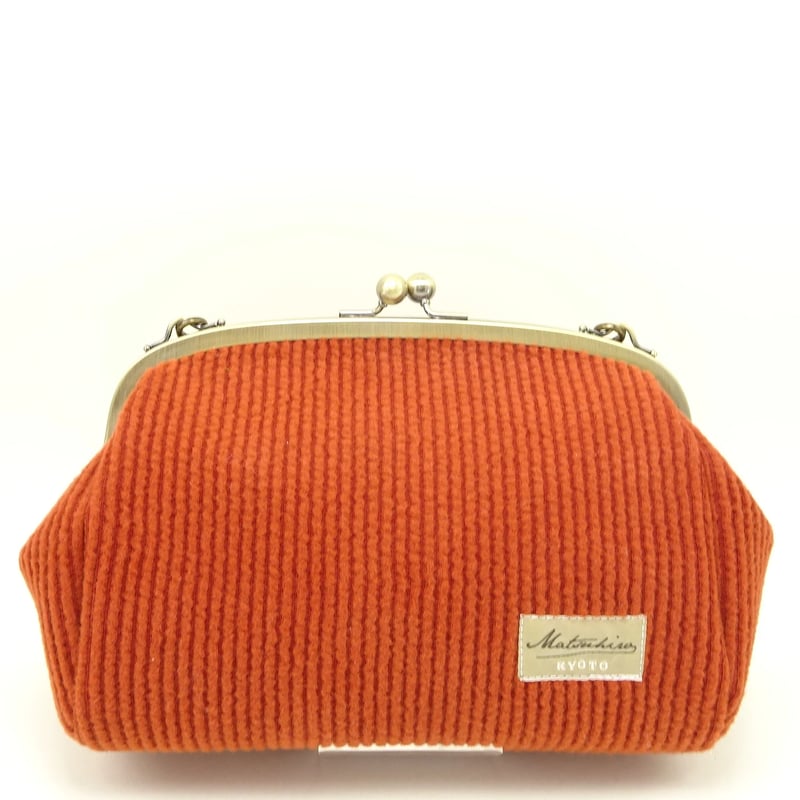 6.8寸丸マチ ショルダーバッグ ニットコール天 レンガ色 | まつ