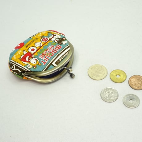 2.6寸丸小銭入れ　レトロ看板　青①