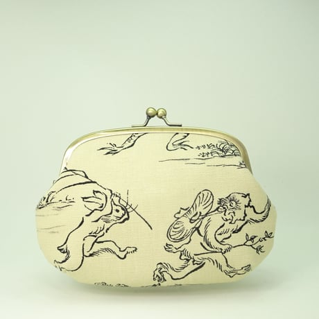 5.5寸クシポーチ　鳥獣戯画（大）　生成色