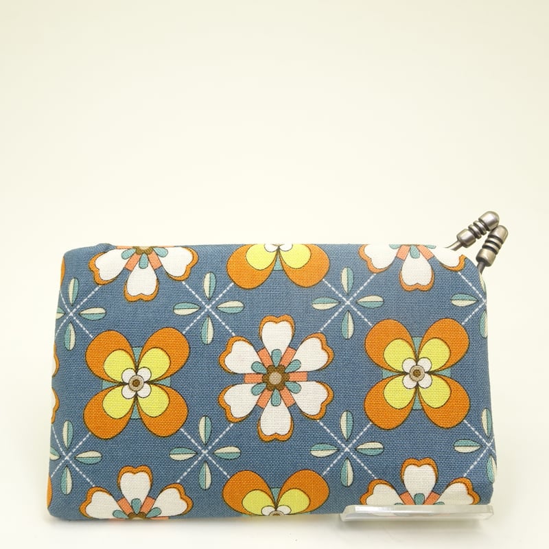 名刺カードケース 昭和レトロフラワー 水色 | まつひろ商店