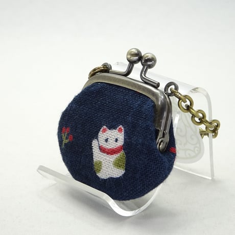 1.2寸豆角　まねきねこ　紺抜染