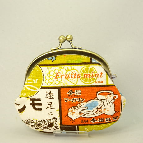3.3寸丸小銭入れ　レトロ看板　黄色④