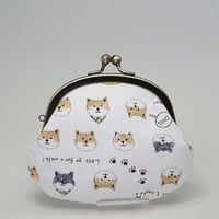 3.3寸丸小銭入れ　柴犬　白色