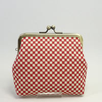 3.3寸角　市松　エンジ色