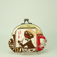 2.6寸丸小銭入れ　レトロ看板　ピンク色①　※こけし玉
