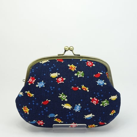 5.5寸クシポーチ　ぷくぷく亀　紺色