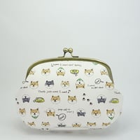 5.5寸クシポーチ　柴犬　白色