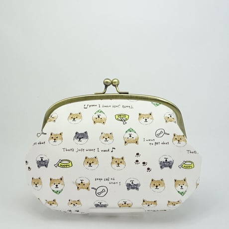 5.5寸クシポーチ　柴犬　白色