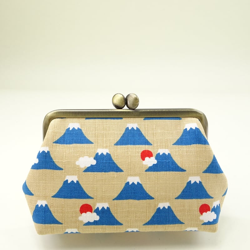 4.0寸角ポーチ 富士山 ベージュ色 碁石玉 | まつひろ商店 4.0寸角ポーチ 富士山 ベージュ色 碁石玉 | まつひろ商店
