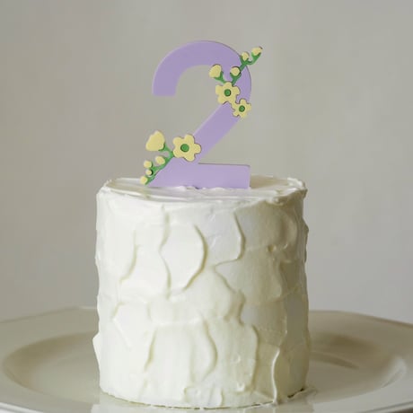 purple "2" cake topper