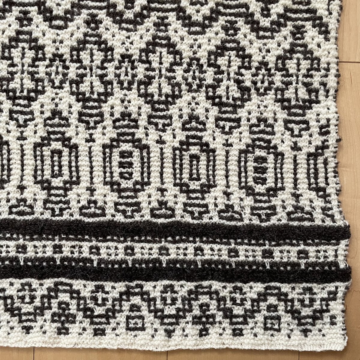 手編み　モザイクブランケット　VITAMIN 手編み モザイクブランケット VITAMIN