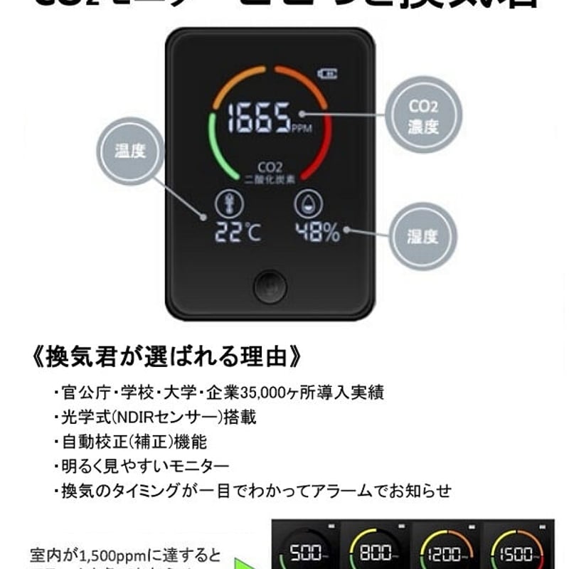 CO2モニター】ピピっと換気君 測定感度1500ppm | 環境衛生商品のお店