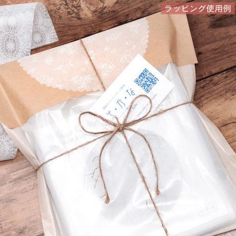 グラシン紙｜ホワイト柄｜折り紙サイズ｜特色白インキ 雪結晶柄 レース 幾何学模様
