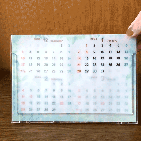 今季販売終了｜2026年透けるカレンダー｜トレーシングペーパー製 卓上 4か月表示