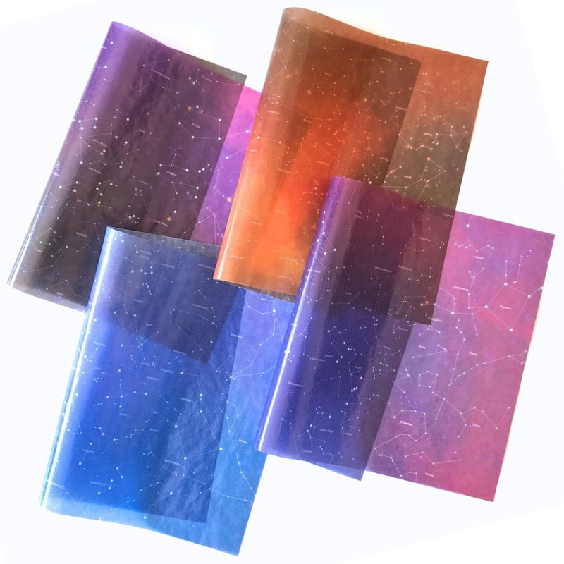 グラシン紙｜星座｜A4｜透けるデザインペーパー ラッピング 文庫カバー