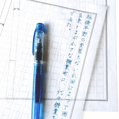 グラシン紙｜原稿用紙柄｜A4｜グレー 縦書き400字詰め 文庫本ブックカバー デザインペーパー ラッピング