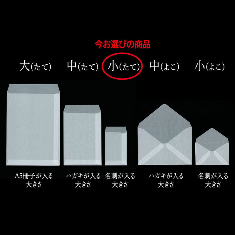 グラシン封筒【小タテ型】65×100mm｜白無地 透けるポチ袋 名刺サイズ