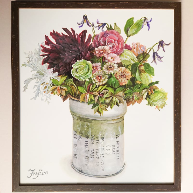 ダリアなどを】 橋本不二子デジタルプリント作品 | 白秀堂 select SHOP