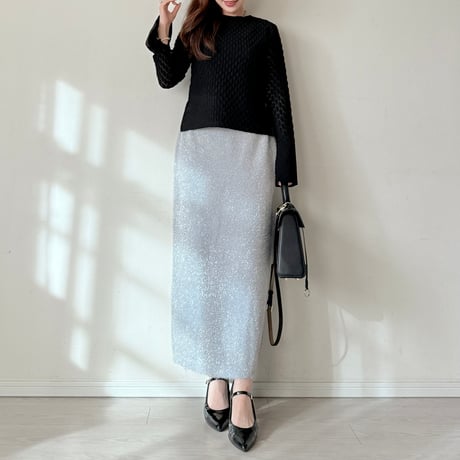ラメシャギースカート〈SILVER〉