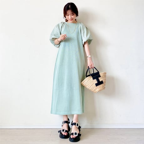 バルーンスリーブワンピース〈MINT〉