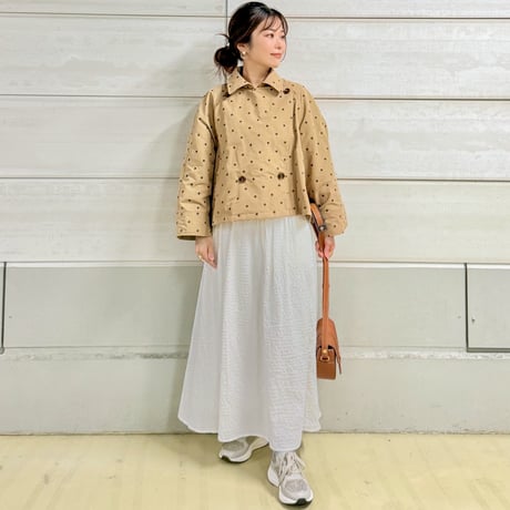 【コーデの重心が上がるショート丈】刺繍ショートトレンチ