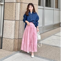 【主役級！着映えスカート/3色展開】シャイニーギャザースカート〈pink〉